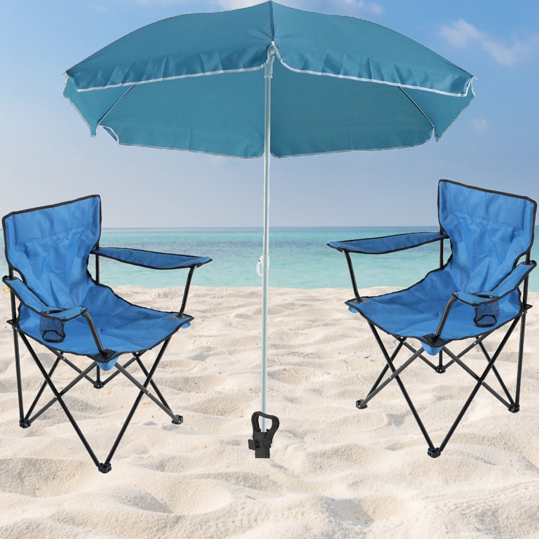 Cumpara Set pentru plaja,camping si pescuit. 2 Scaune portabile +