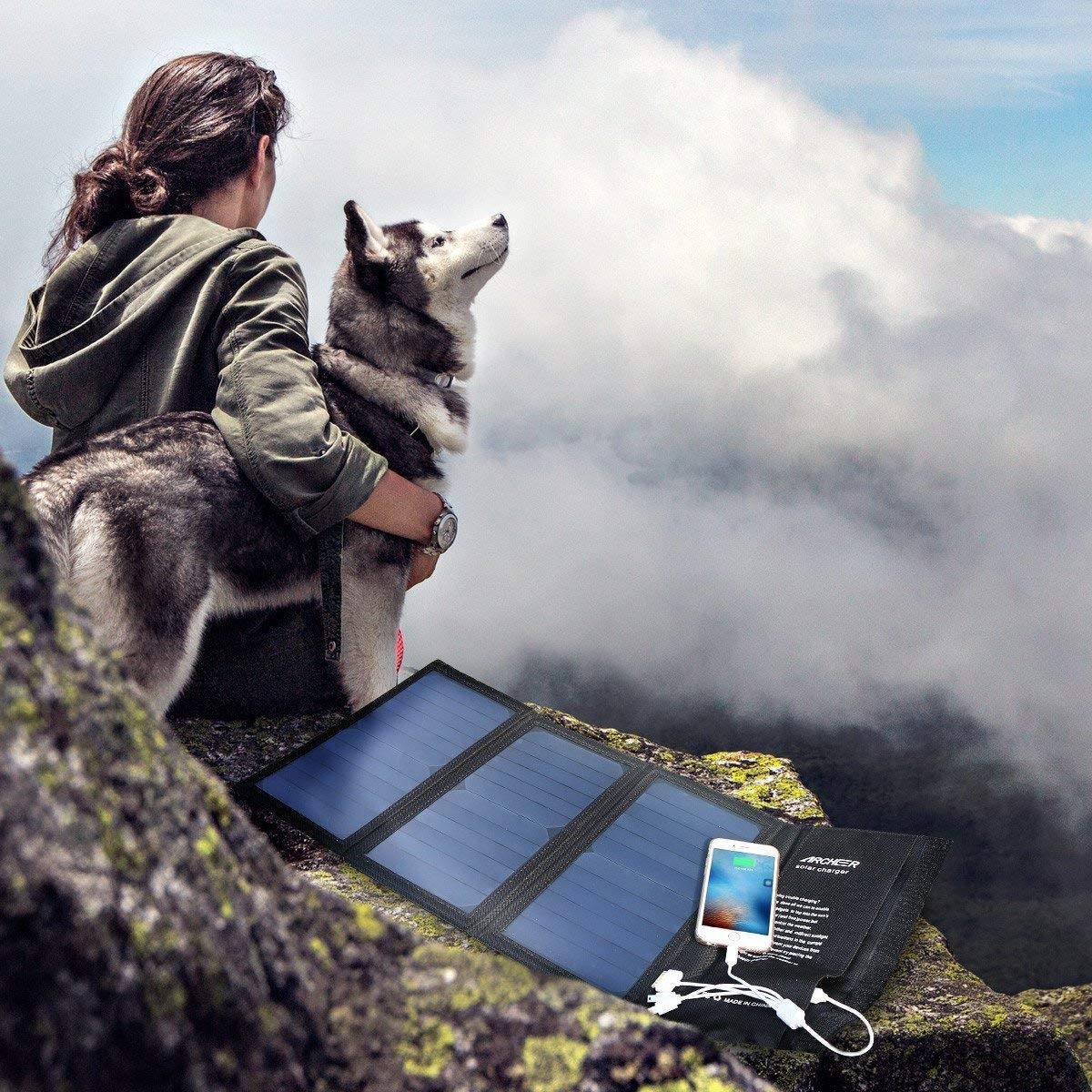 Panou solar 18V - 18W, pliabil, portabil, cu 2 porturi USB, camping, drumetii, pescuit