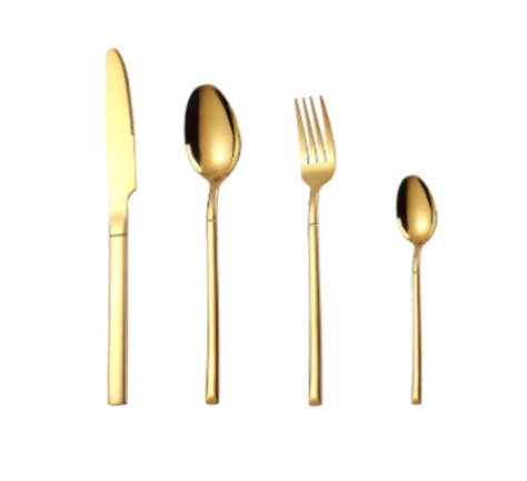 Set tacamuri din inox 24 piese, pentru 6 persoane, luxury edition gold