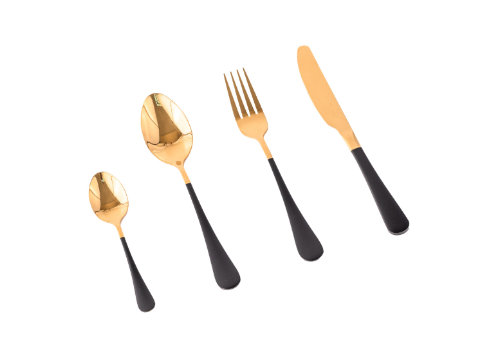 Set tacamuri 24 piese, black-gold