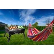 Pachet promotional Hamac + Gratar pliabil portabil
