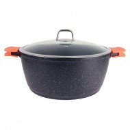 Cratita cu invelis din marmura, 21 l, 44 cm, capac inclus.