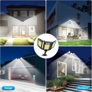 Lampa solara tripla cu Smart Sensor si telecomanda