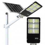 Lampa stradala LED cu panou solar, 300W, cu telecomanda si suport CADOU