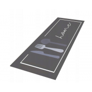 Covor de bucatarie, mat, motiv 3D, Antiderapant, 40x150 cm, Gri