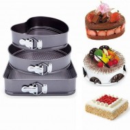 Set 3 forme pentru torturi sau prajituri, forma inima, rotunda si patrata