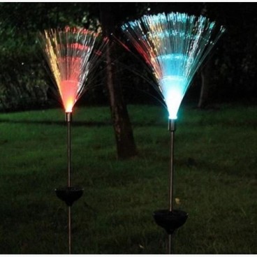 Set 2 lampi decorative solare, fibra optica, pentru casa si gradina