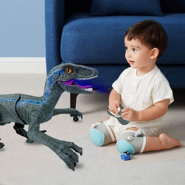 Dinozaur cu telecomanda, si functie de mers, Velociraptor cu lumini si sunet