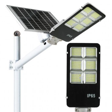 Lampa stradala LED cu panou solar, 300W, cu telecomanda si suport CADOU