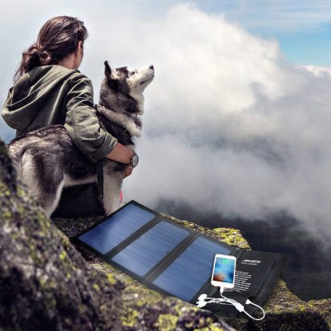 Panou solar 18V - 18W, pliabil, portabil, cu 2 porturi USB, camping, drumetii, pescuit