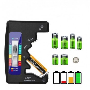 Tester universal pentru baterii cu afisaj LCD, 1,5-9V, (AA), (AAA), (C), (D), (1604D) celula buton