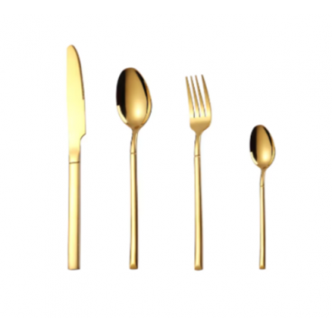 Set tacamuri din inox 24 piese, pentru 6 persoane, luxury edition gold