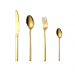 Set tacamuri din inox 24 piese, pentru 6 persoane, luxury edition gold