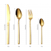 Set tacamuri din inox 24 piese, pentru 6 persoane, luxury edition gold
