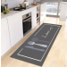 Covor de bucatarie, mat, motiv 3D, Antiderapant, 40x120 cm, Gri